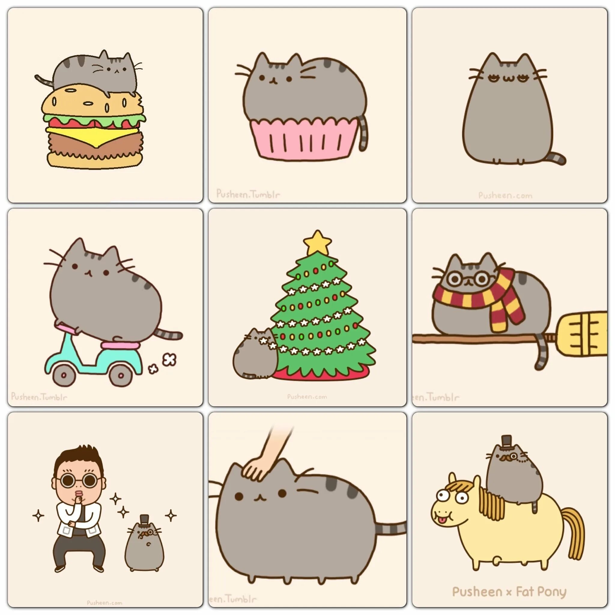 Pusheen Stickers Live Coloring Page