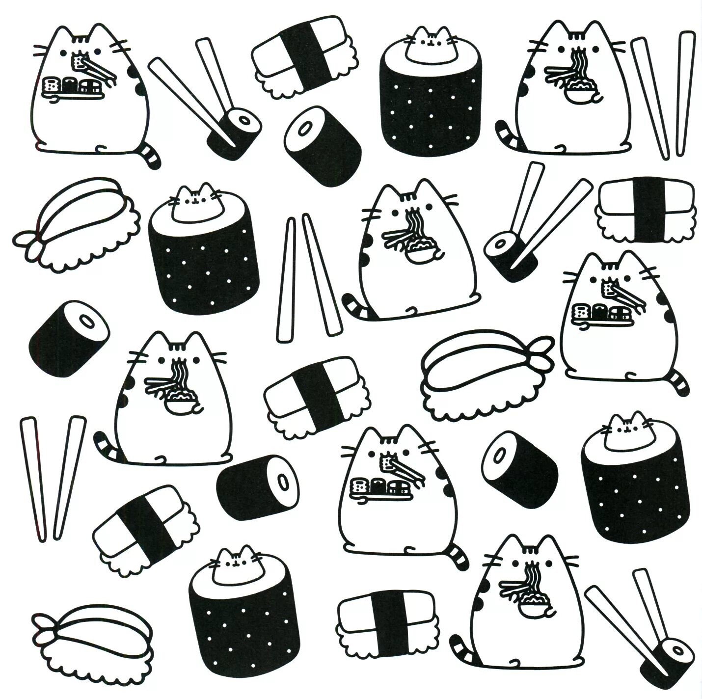 Animated stickers pusheen coloring