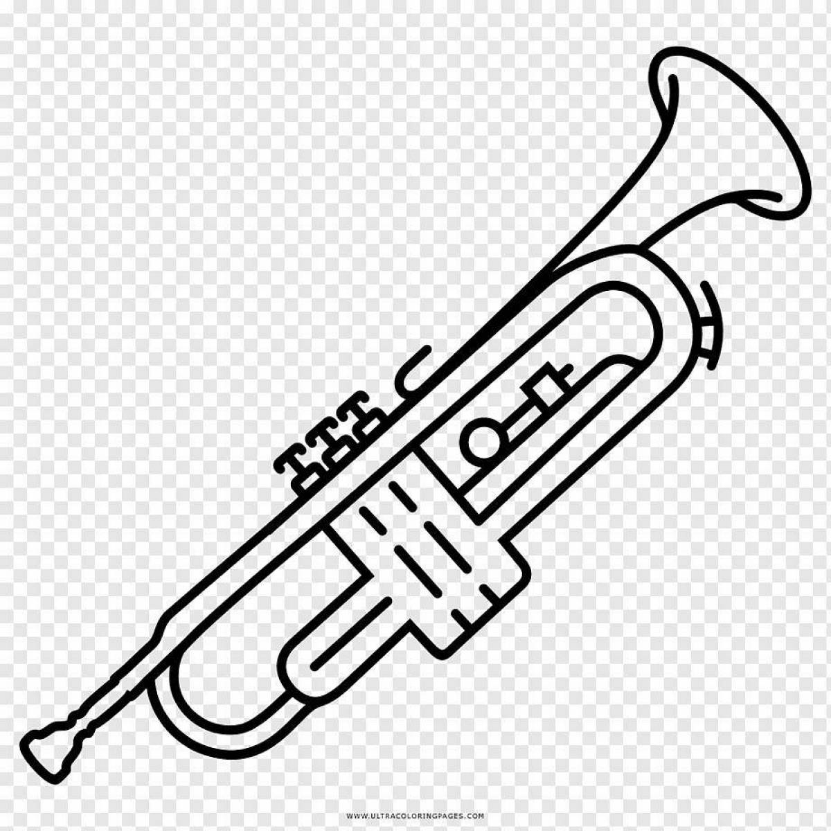 Coloring page funny wind instruments