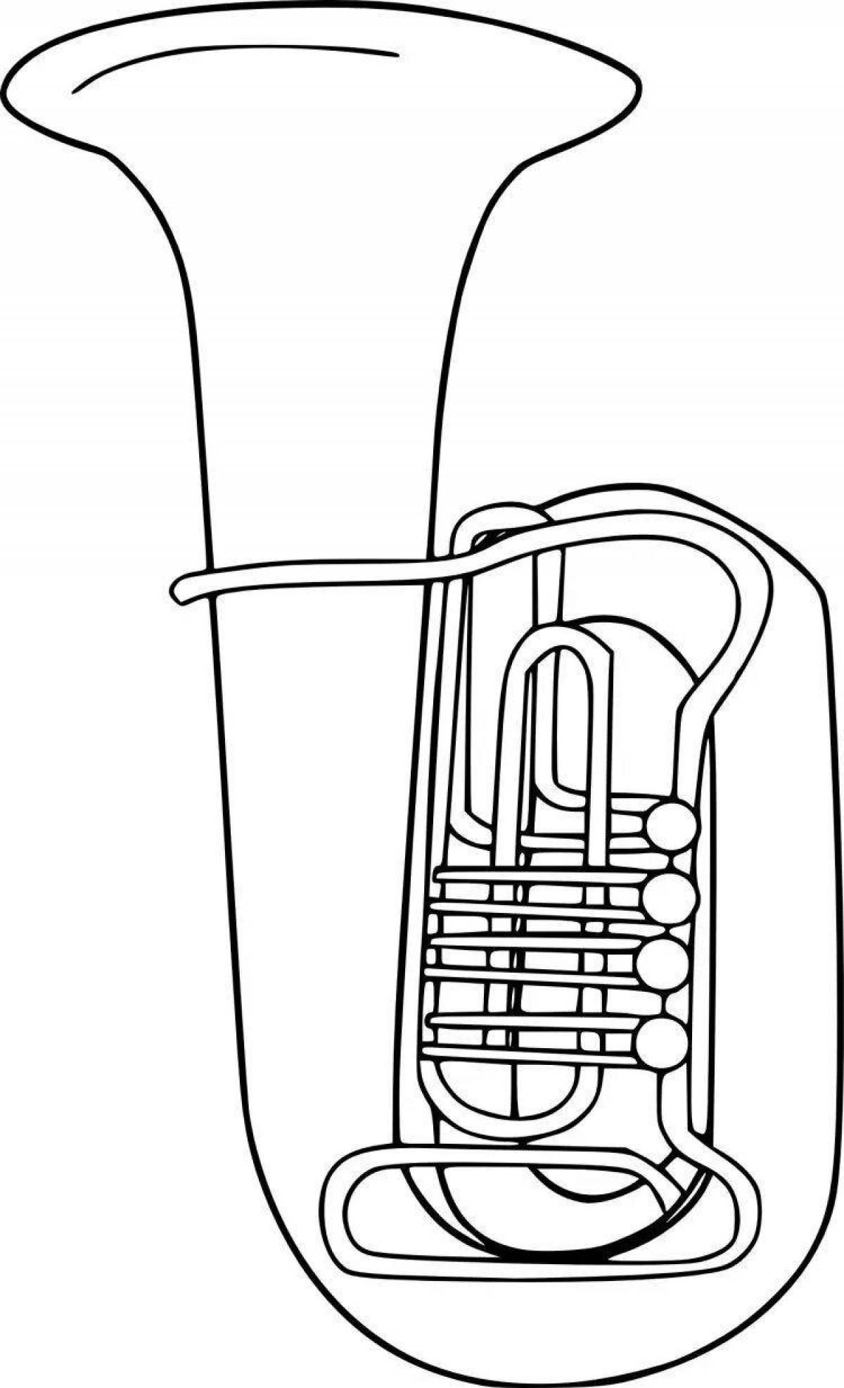 Coloring page festive wind instruments