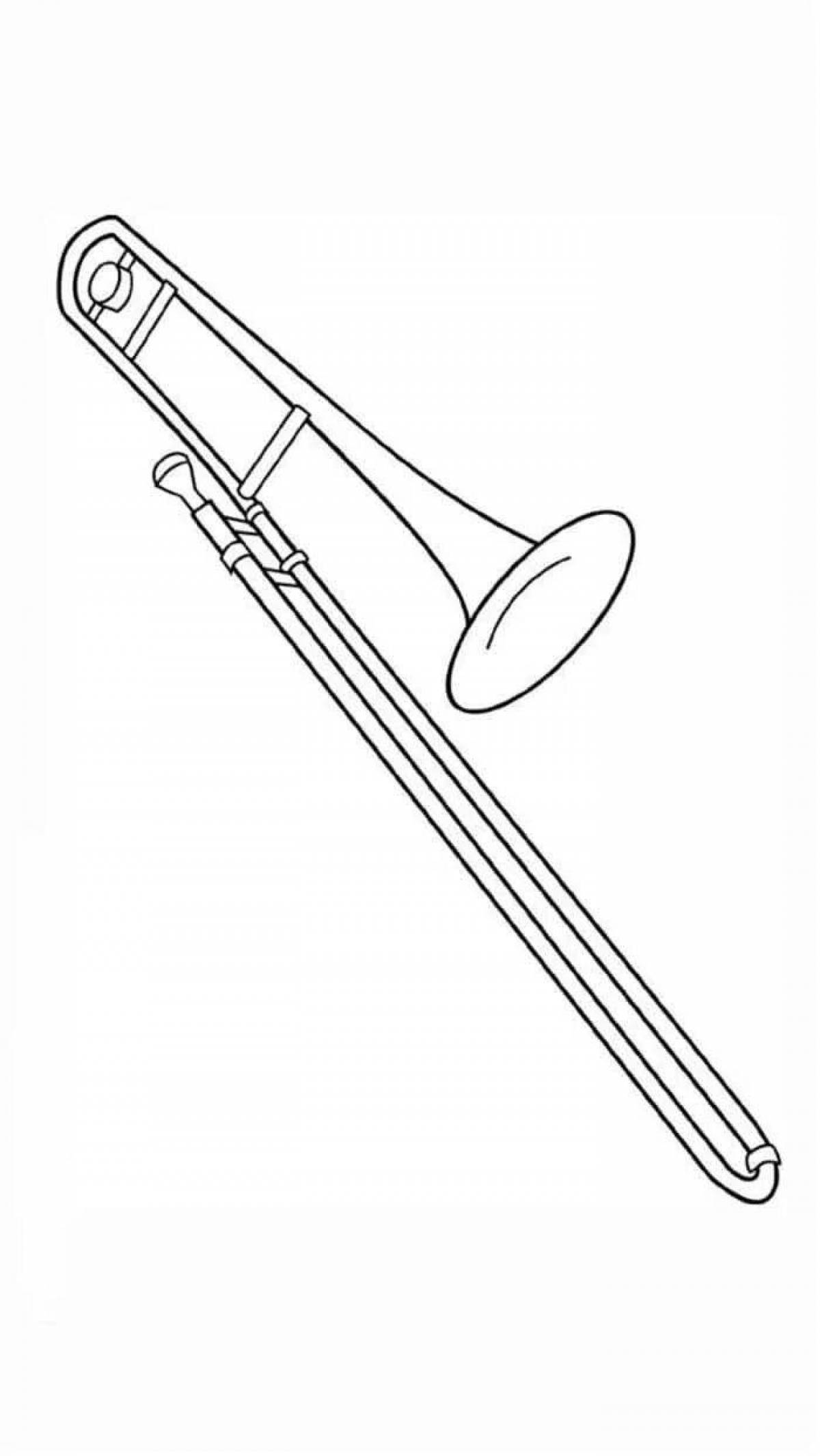 Coloring page joyful wind instruments