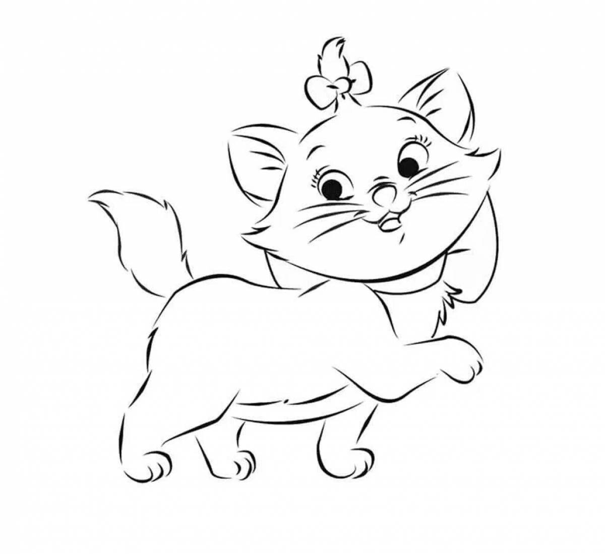 Веселый рисунок котенка