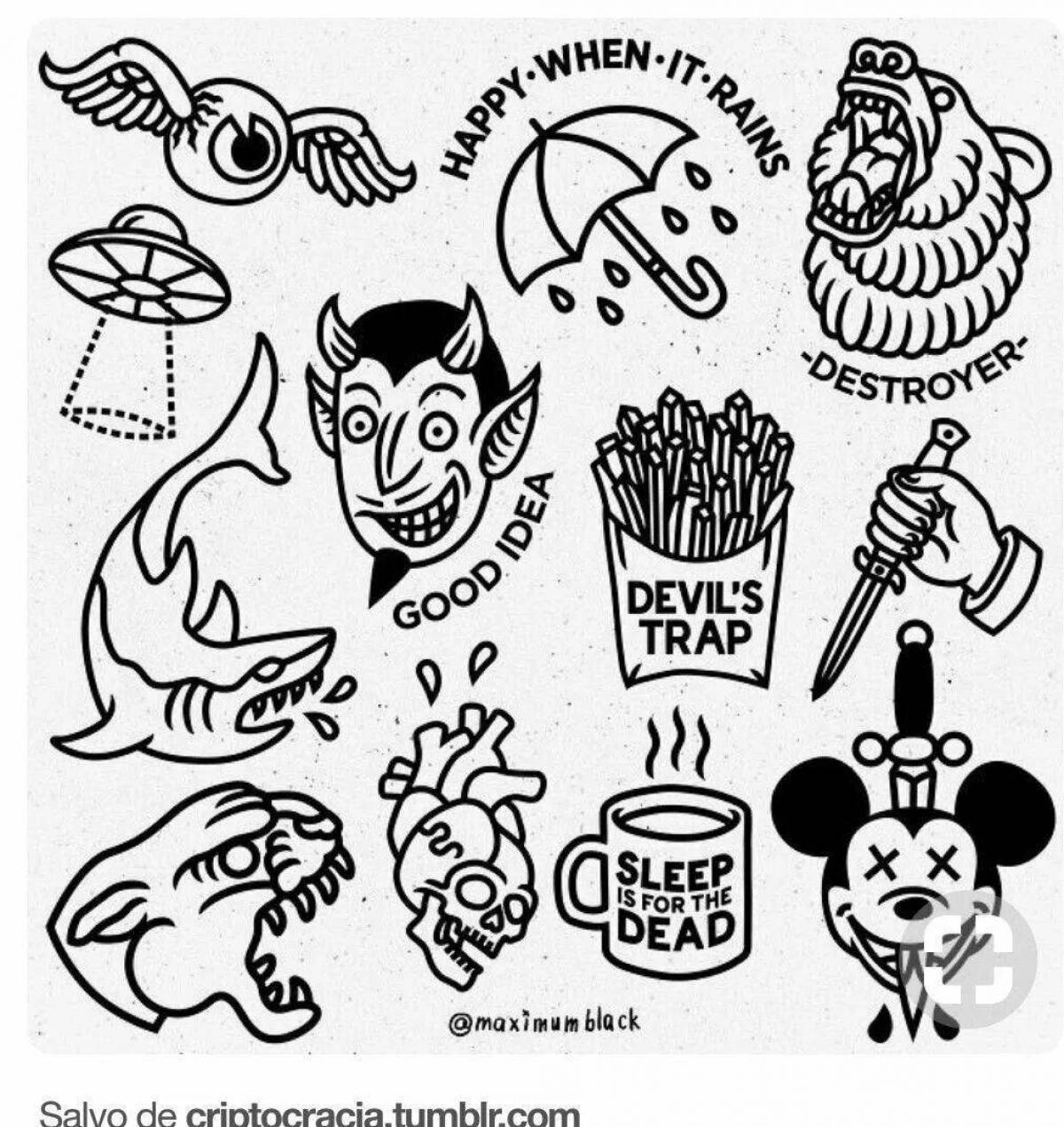 Amazing old school coloring page