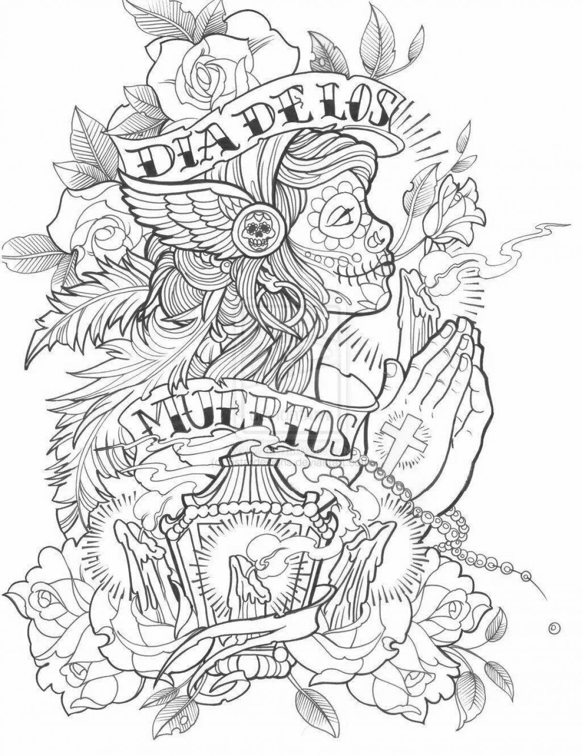 Attractive old school coloring page