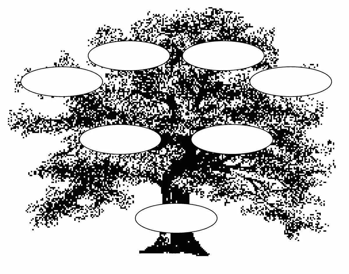 Семейное дерево черно белое
