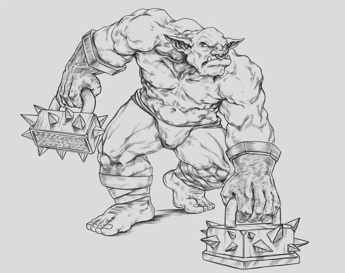 Glossy goblin core coloring page