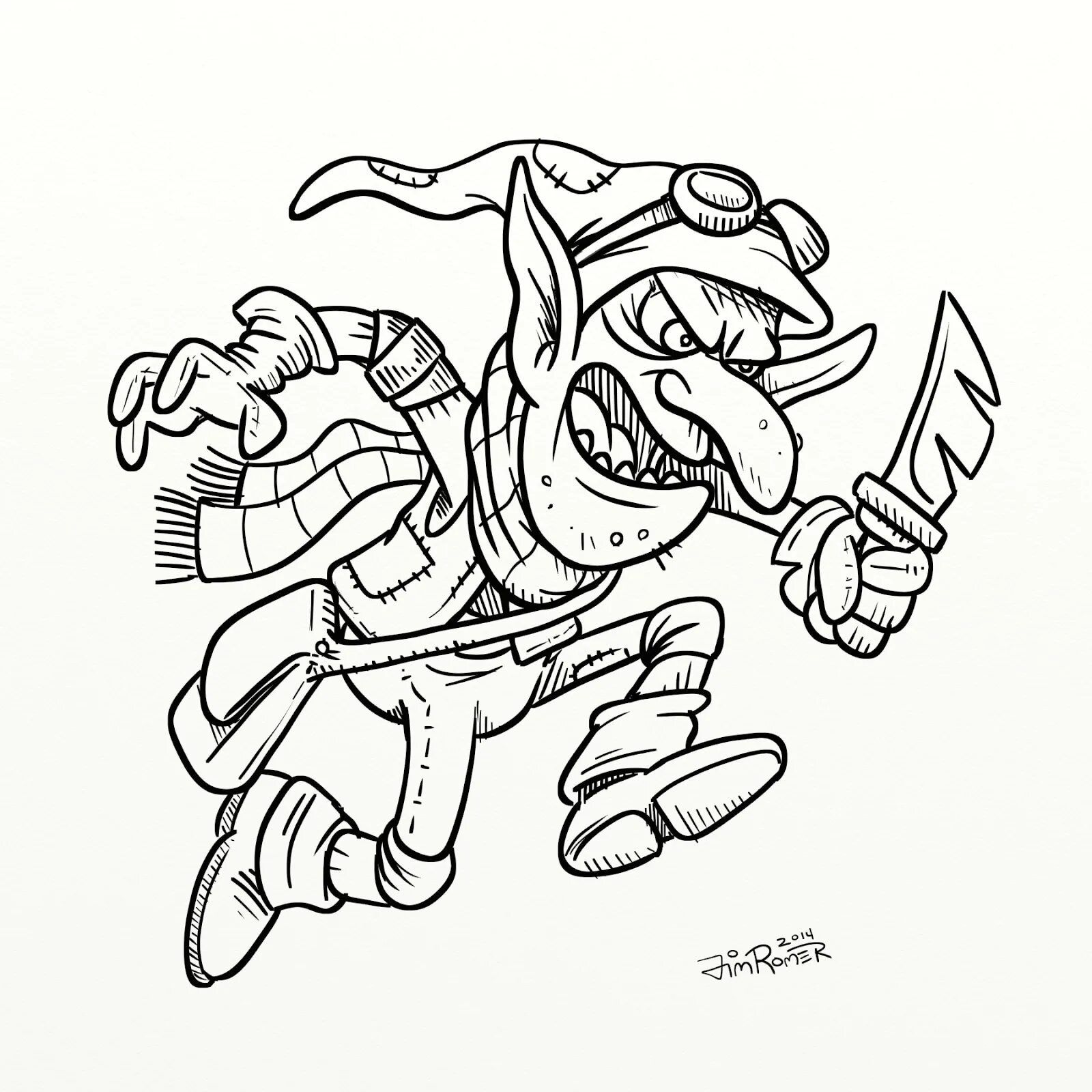 Decorated goblin core coloring page