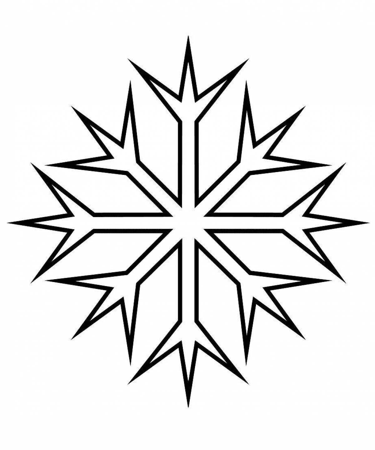 Delightful page for drawing snowflakes