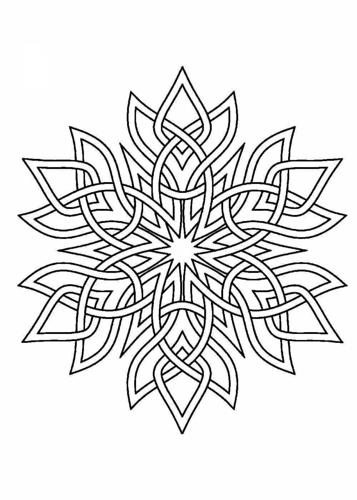 Gorgeous snowflake pattern coloring page