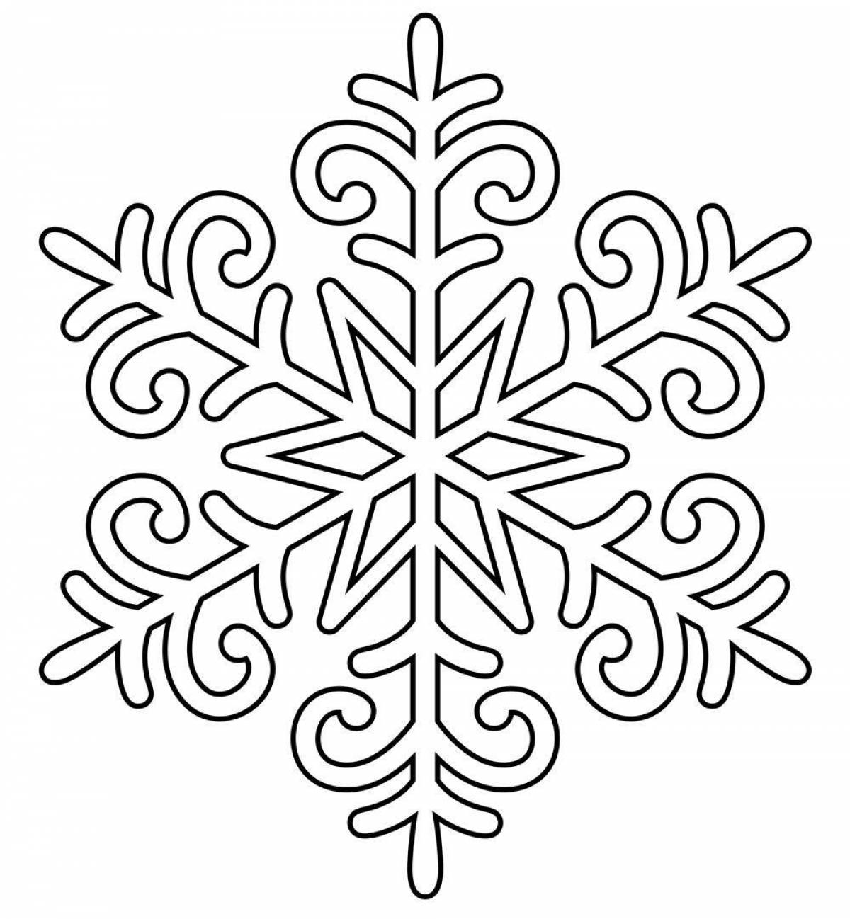 Colorful snowflake drawing coloring book