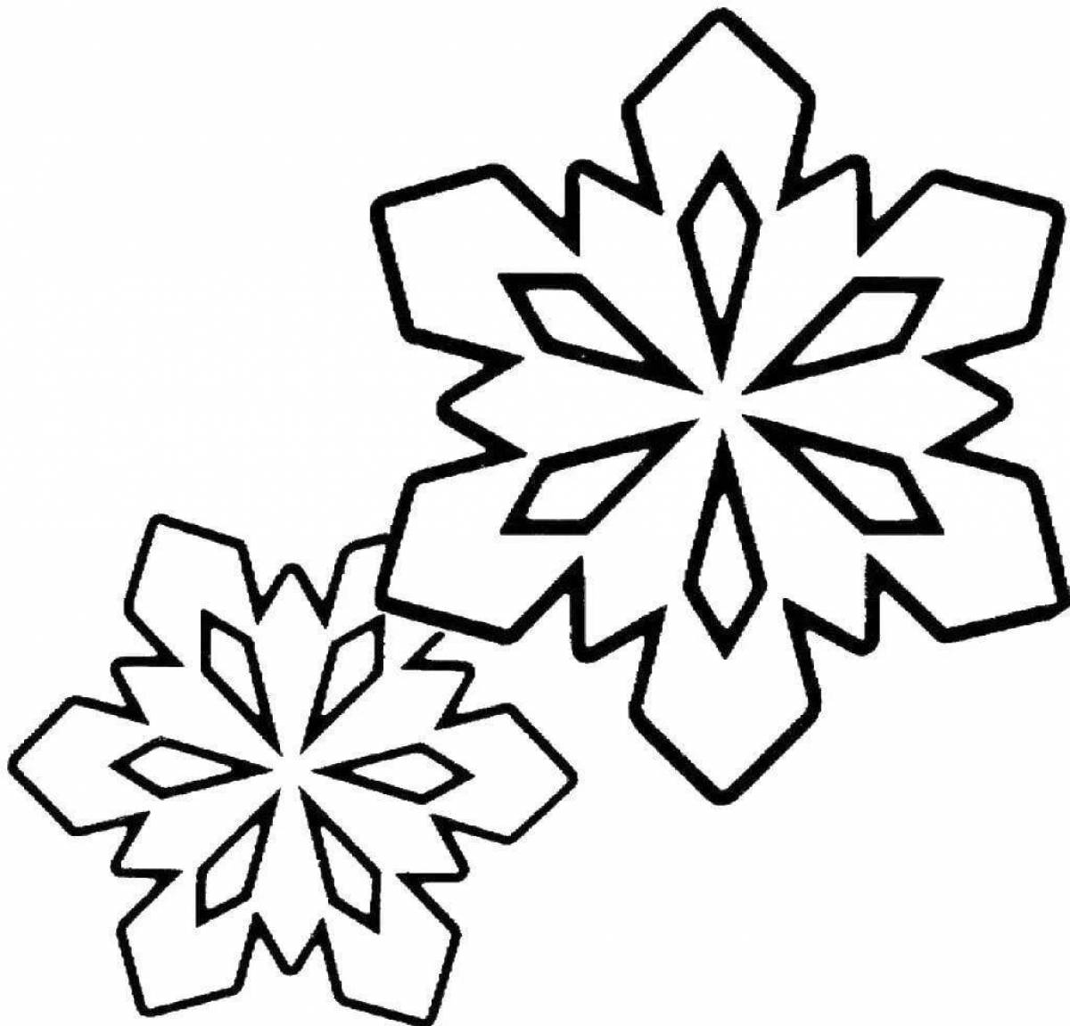 Coloring book artistic drawing of a snowflake