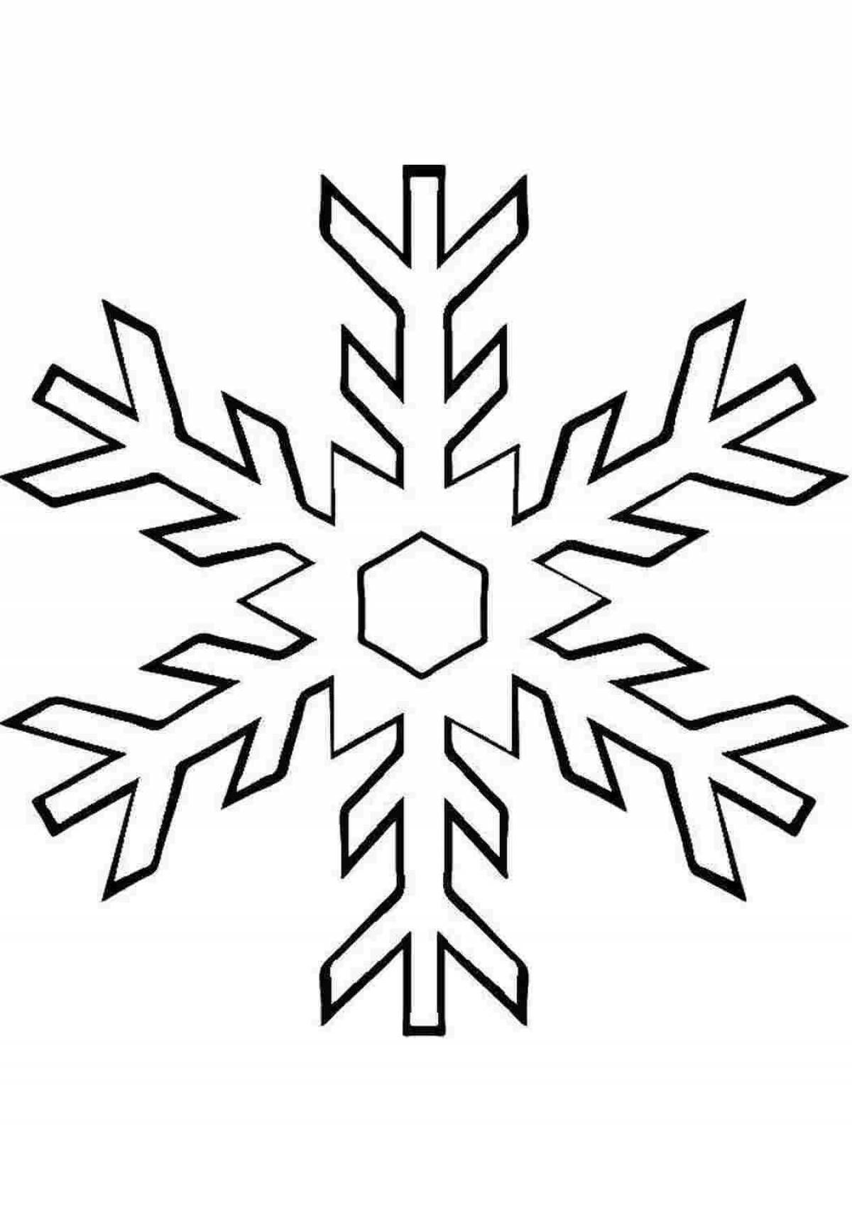 Coloring page graceful drawing of a snowflake