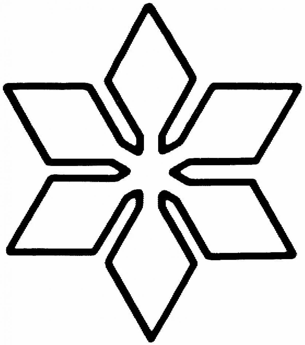 Coloring book mystical snowflake pattern