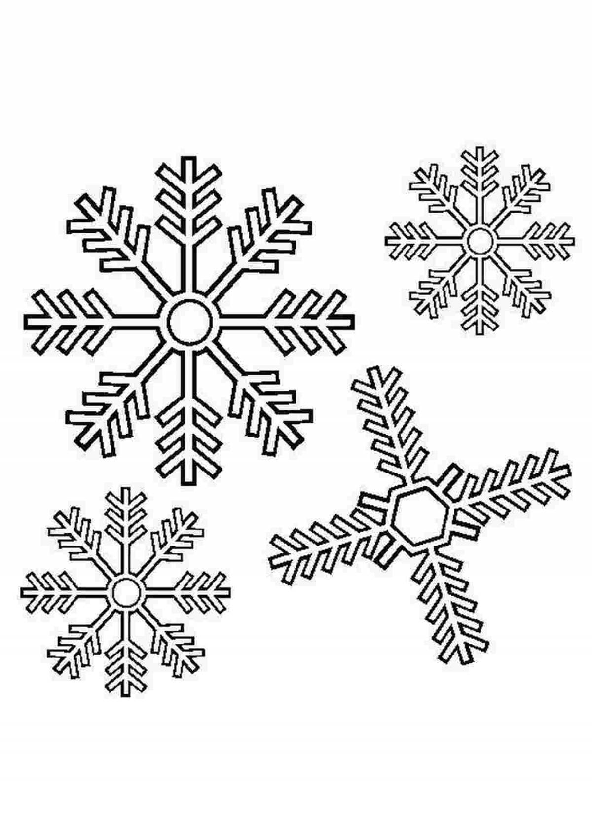 Coloring book dynamic snowflake pattern