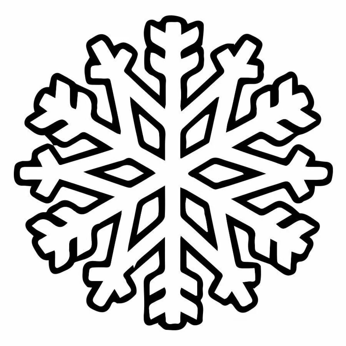 Coloring page hypnotic drawing of a snowflake