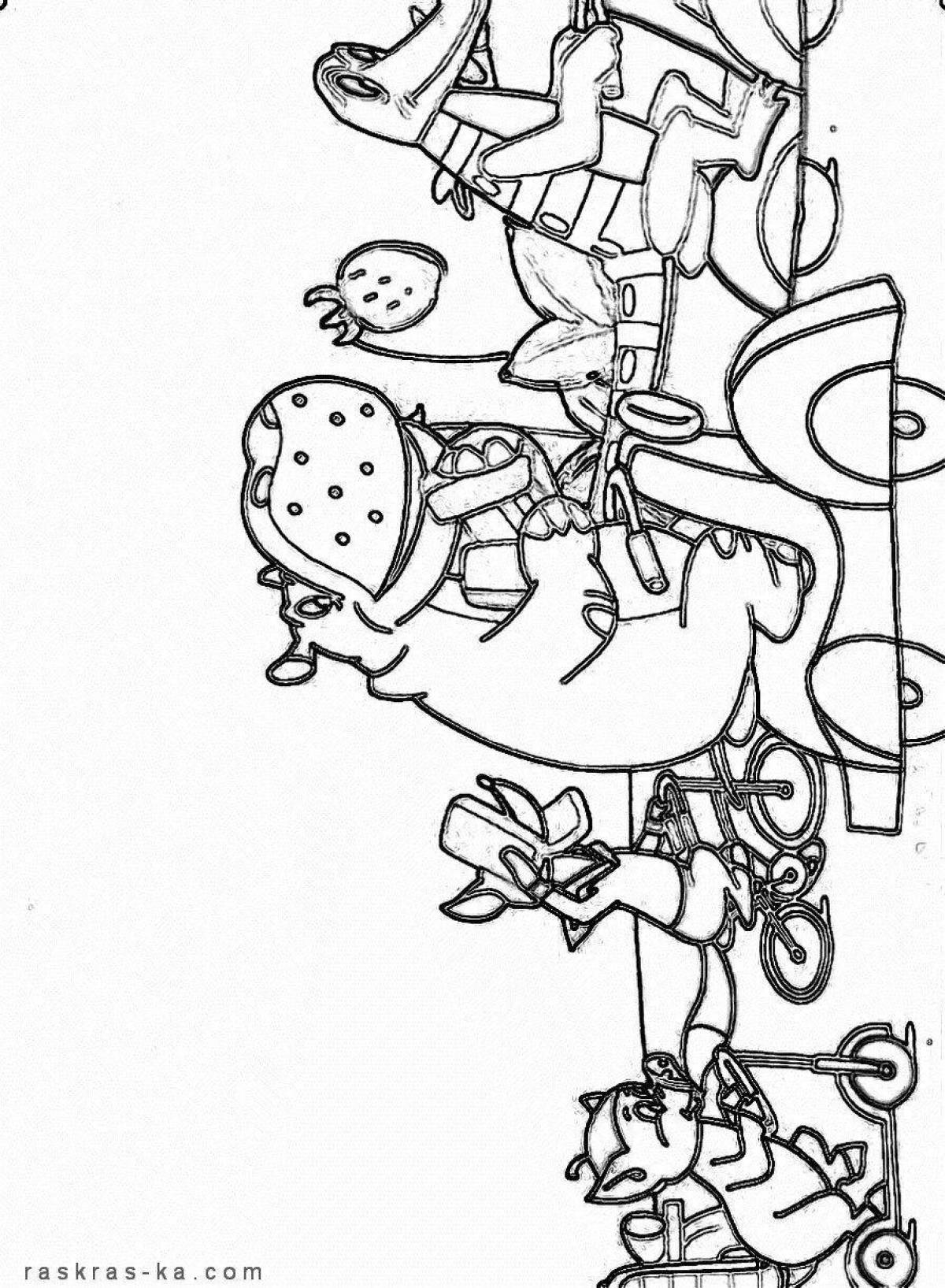 Coloring book charming cockroach Chukovsky