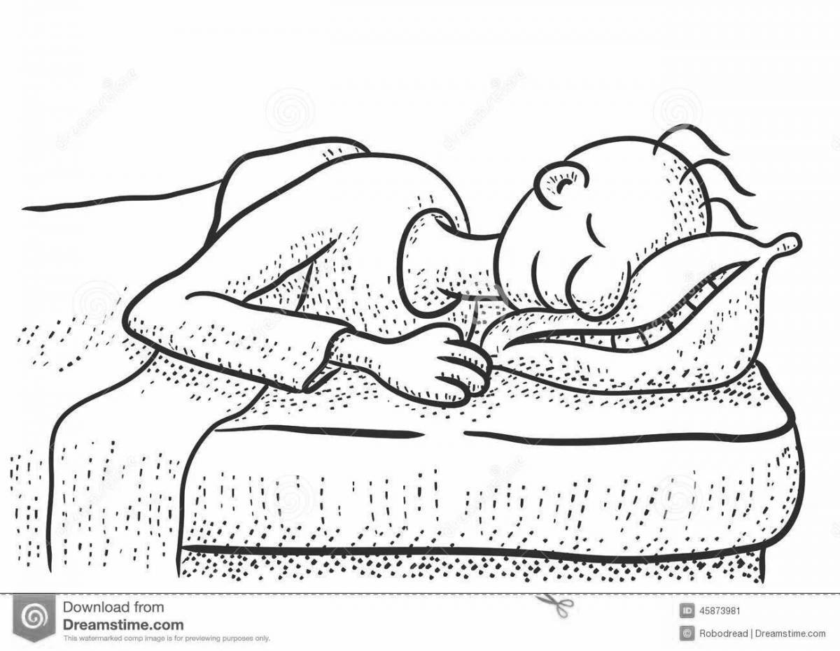 Snuggly раскраска спящая девочка