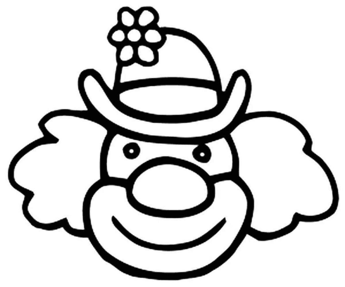 Colorful clown head coloring page