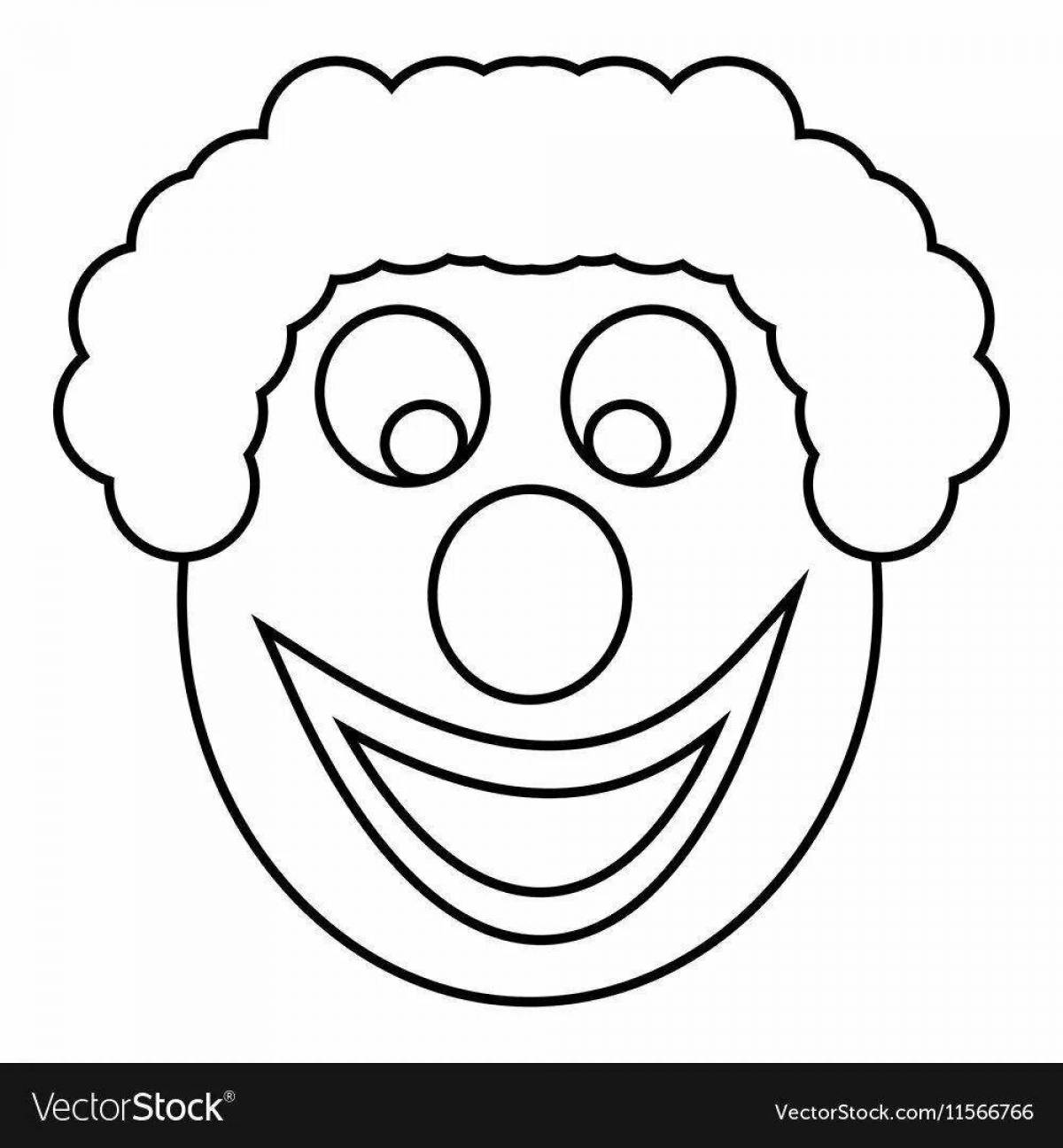 Coloring page happy clown head