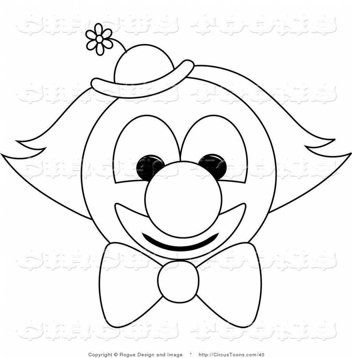 Fancy clown head coloring page