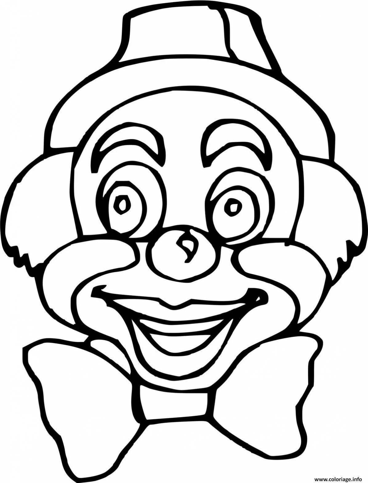 Live clown head coloring page
