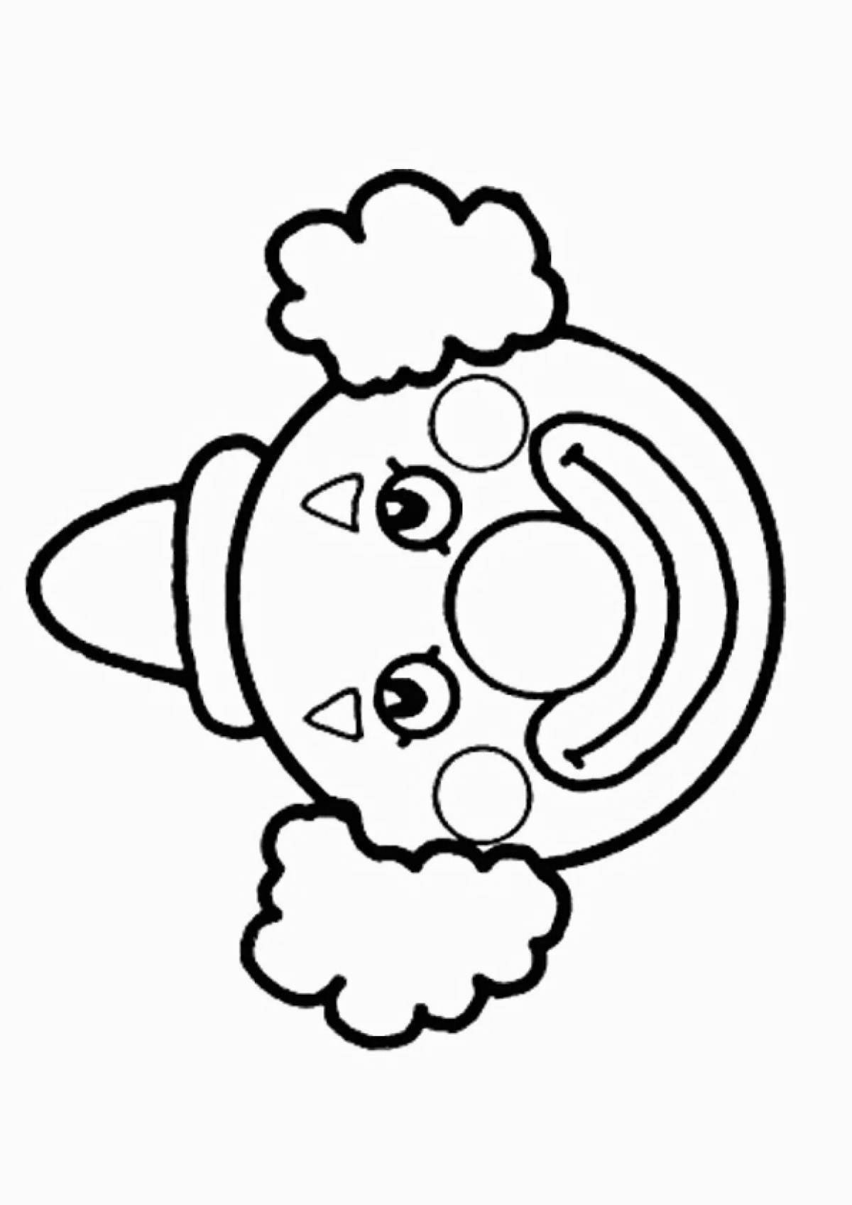 Coloring clown head coloring page