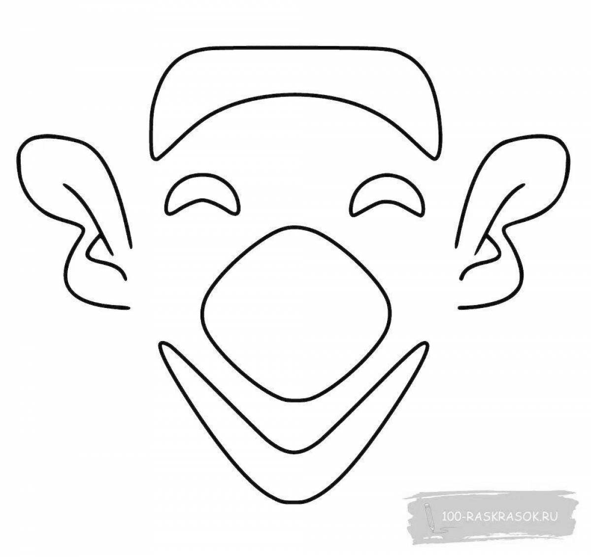 Color dynamic clown head coloring page