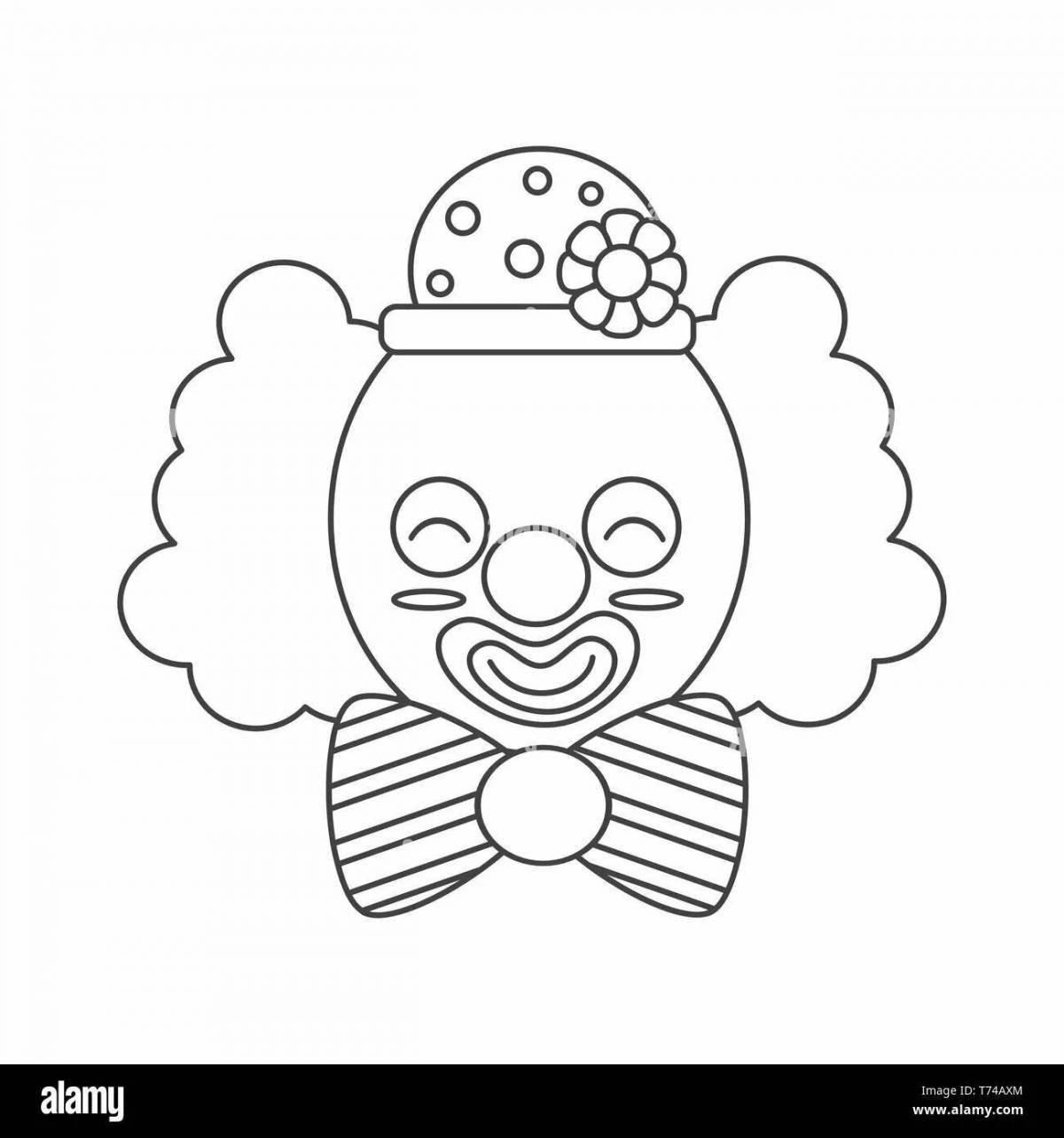 Colored shiny clown head coloring book