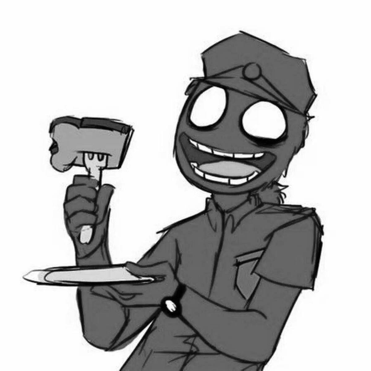 Photo Coloring page cheerful purple man