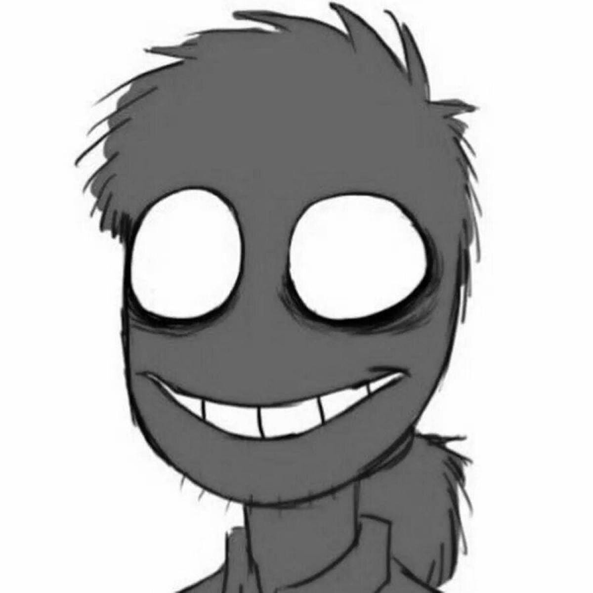 Photo Coloring book bright purple man