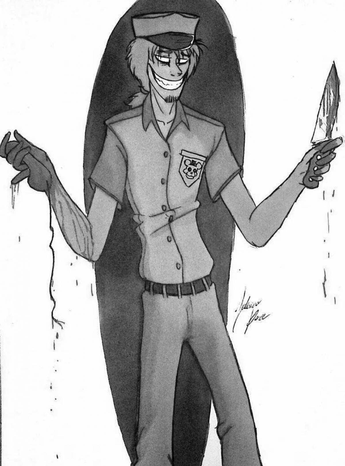 Photo Coloring book shining purple man