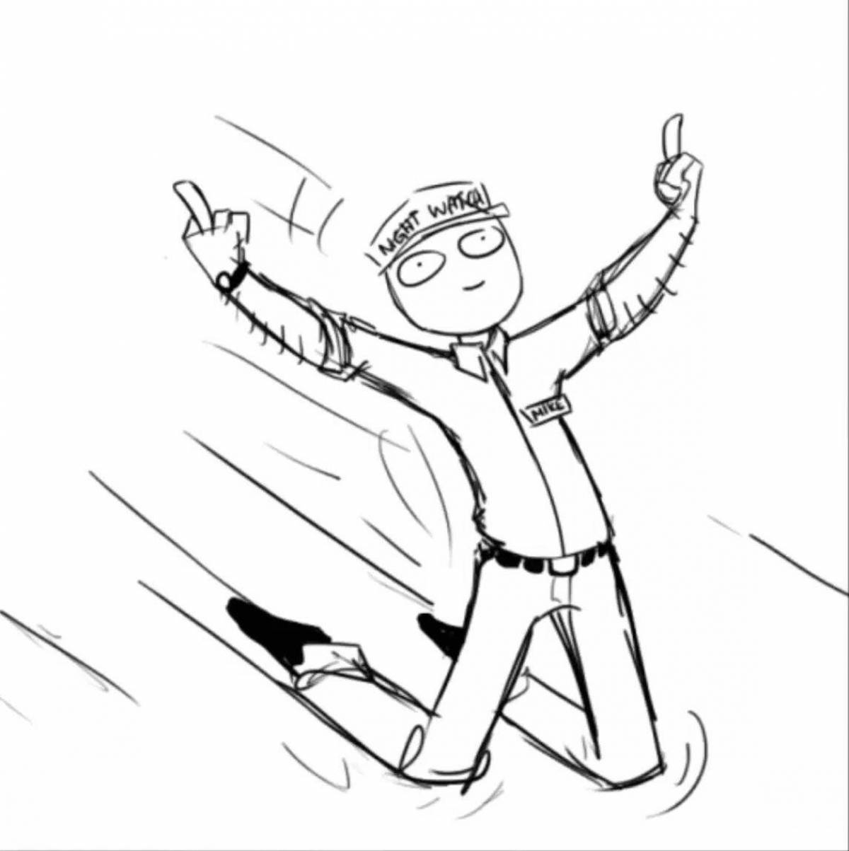 Photo Coloring page graceful purple man