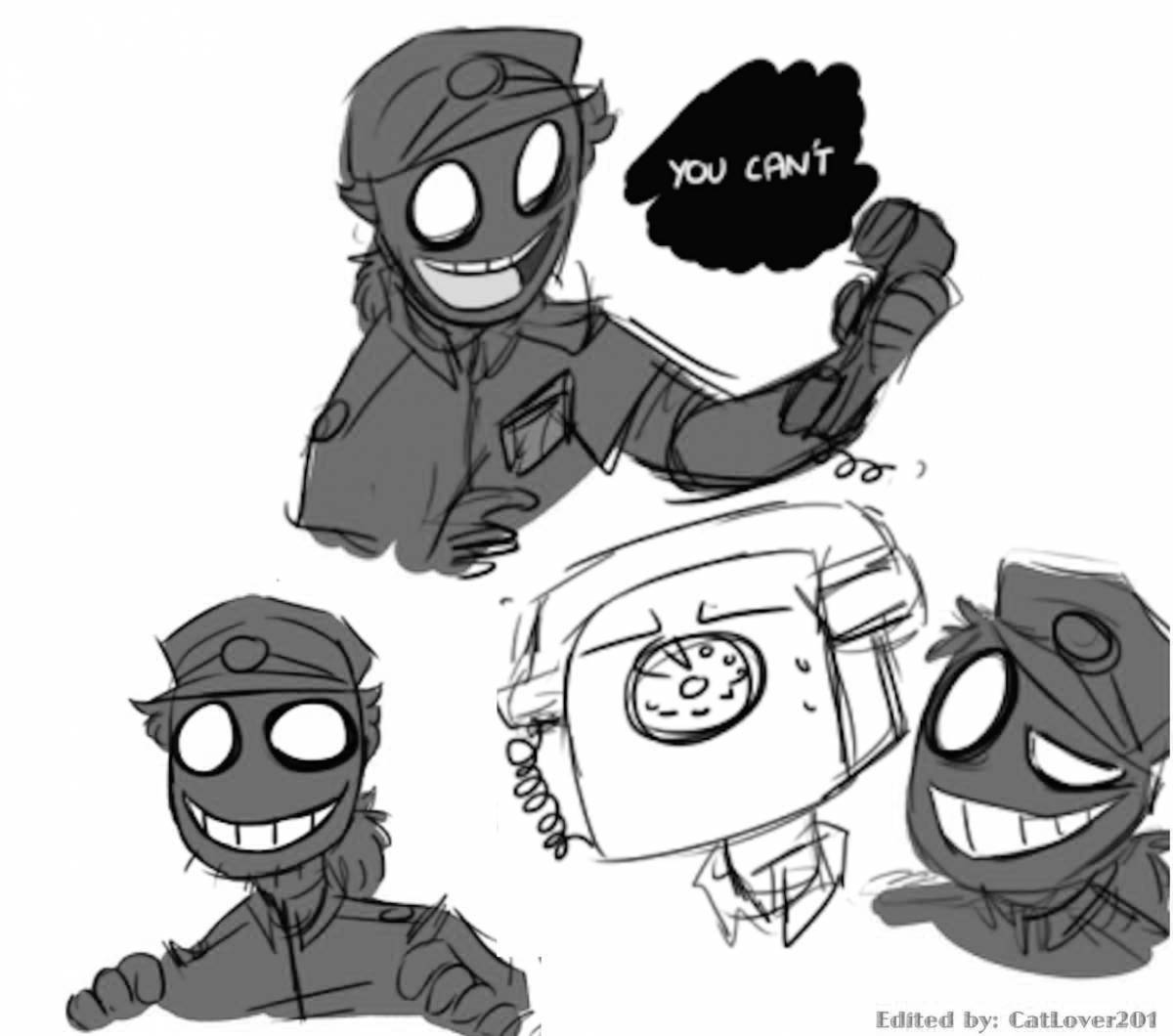 Photo Serene purple man coloring page