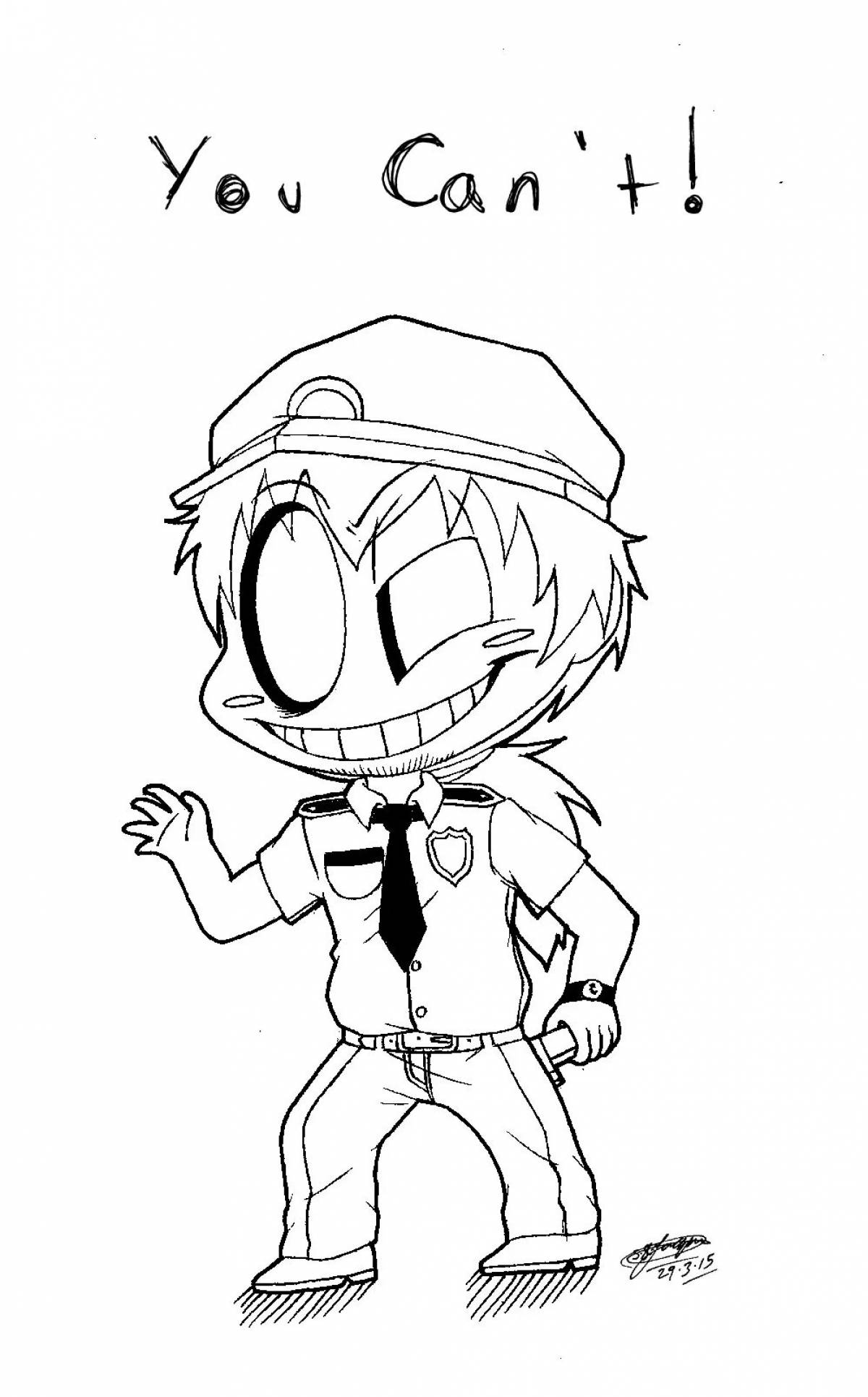 Photo Coloring page determined purple man