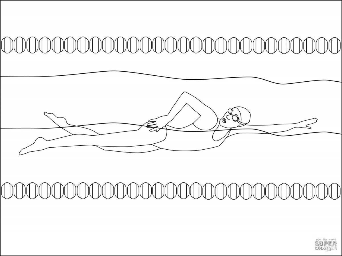 Раскраска «яркое синхронное плавание»