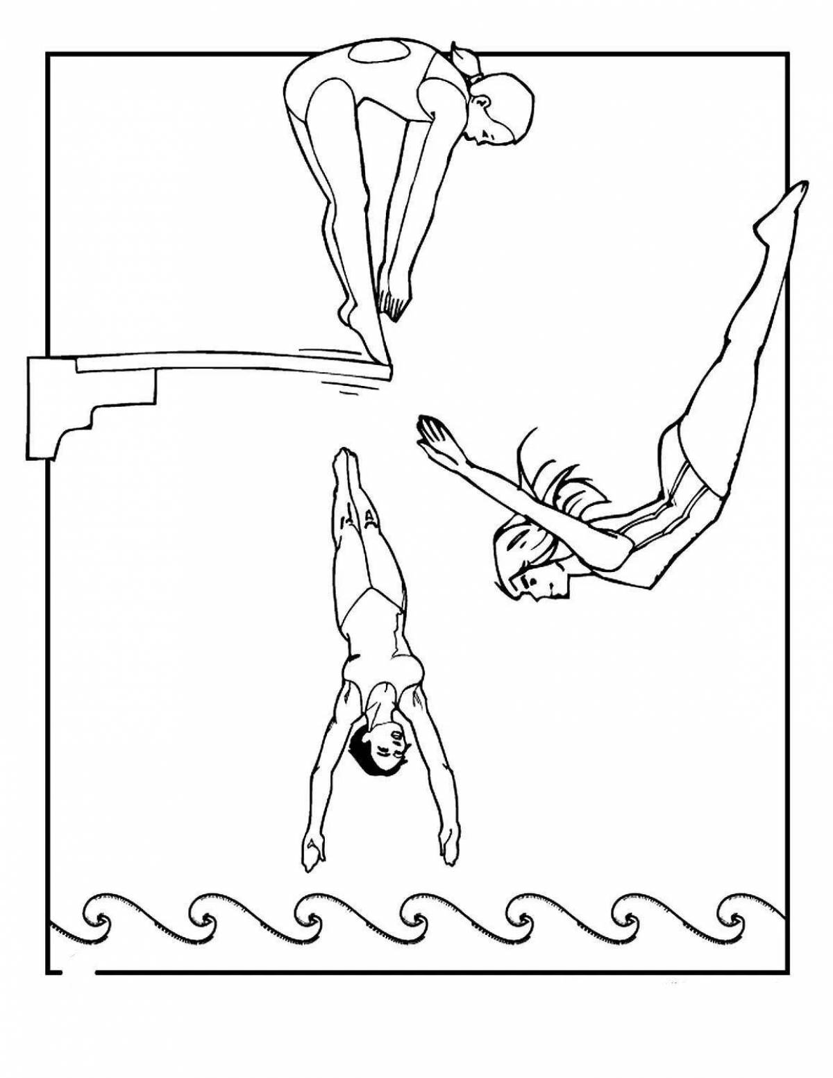Fun synchronized swimming coloring book