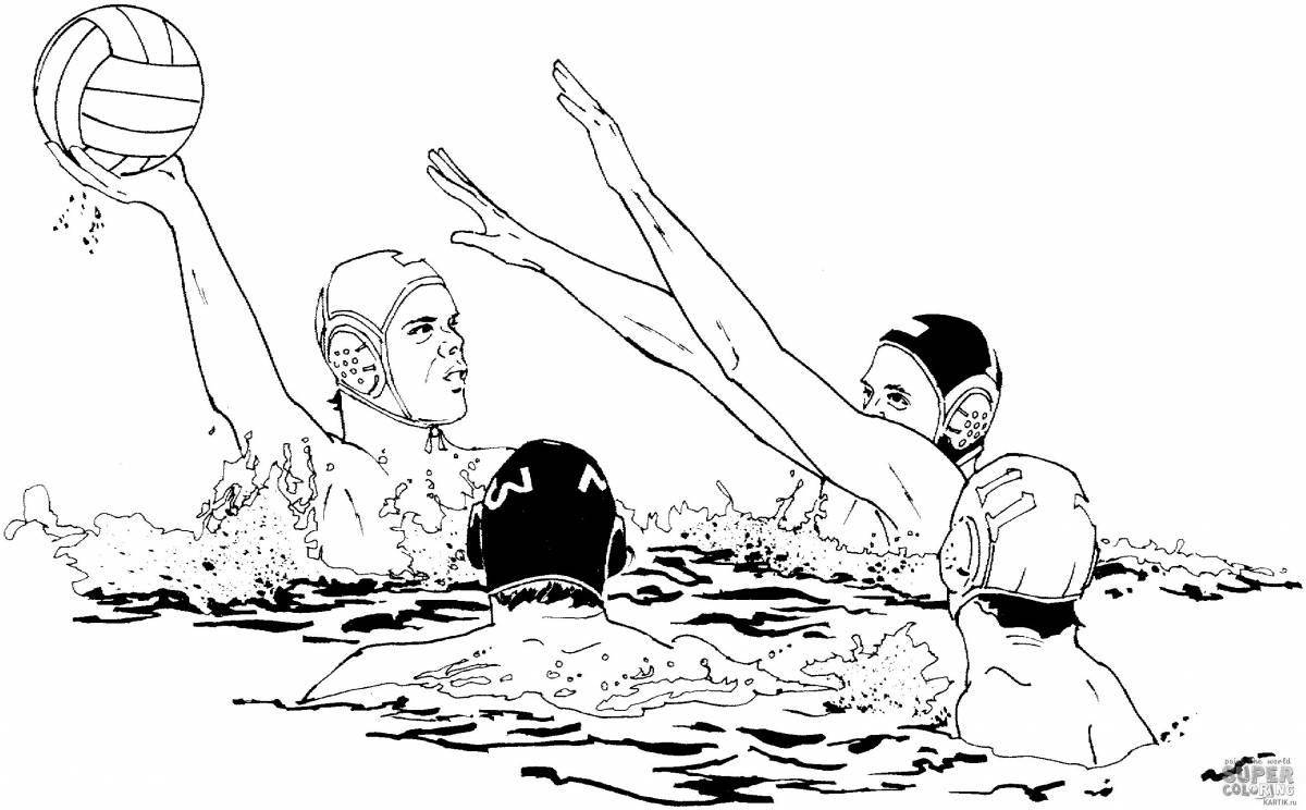 Dynamic synchronized swimming coloring page