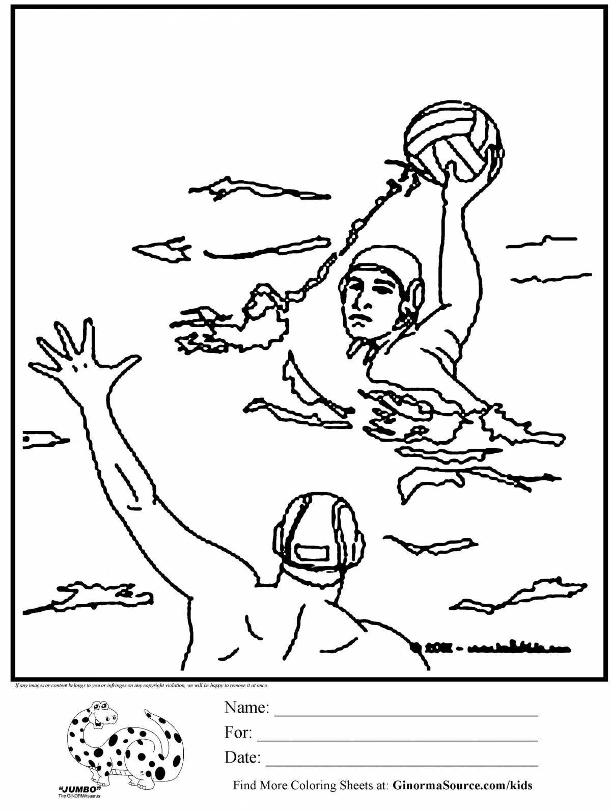 Outstanding synchronized swimming coloring page