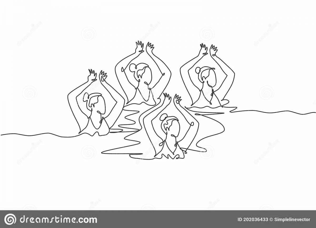 Brilliant synchronized swimming coloring book