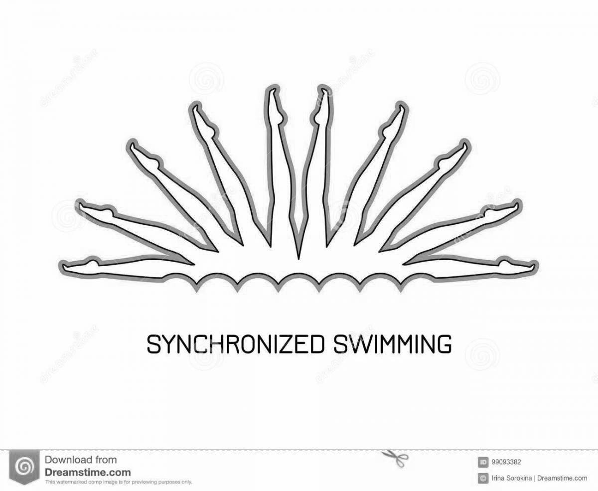 Coloring page dazzling synchronized swimming