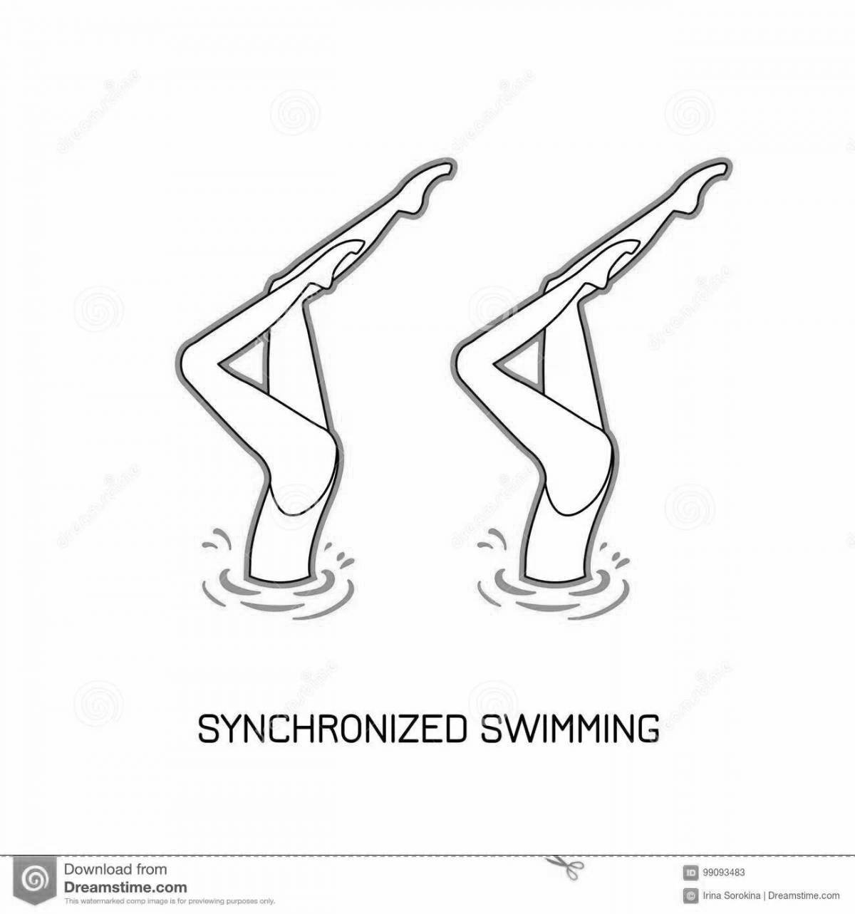 Tempting synchronized swimming coloring book