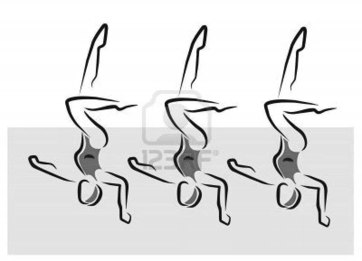 Coloring page synchronized swimming