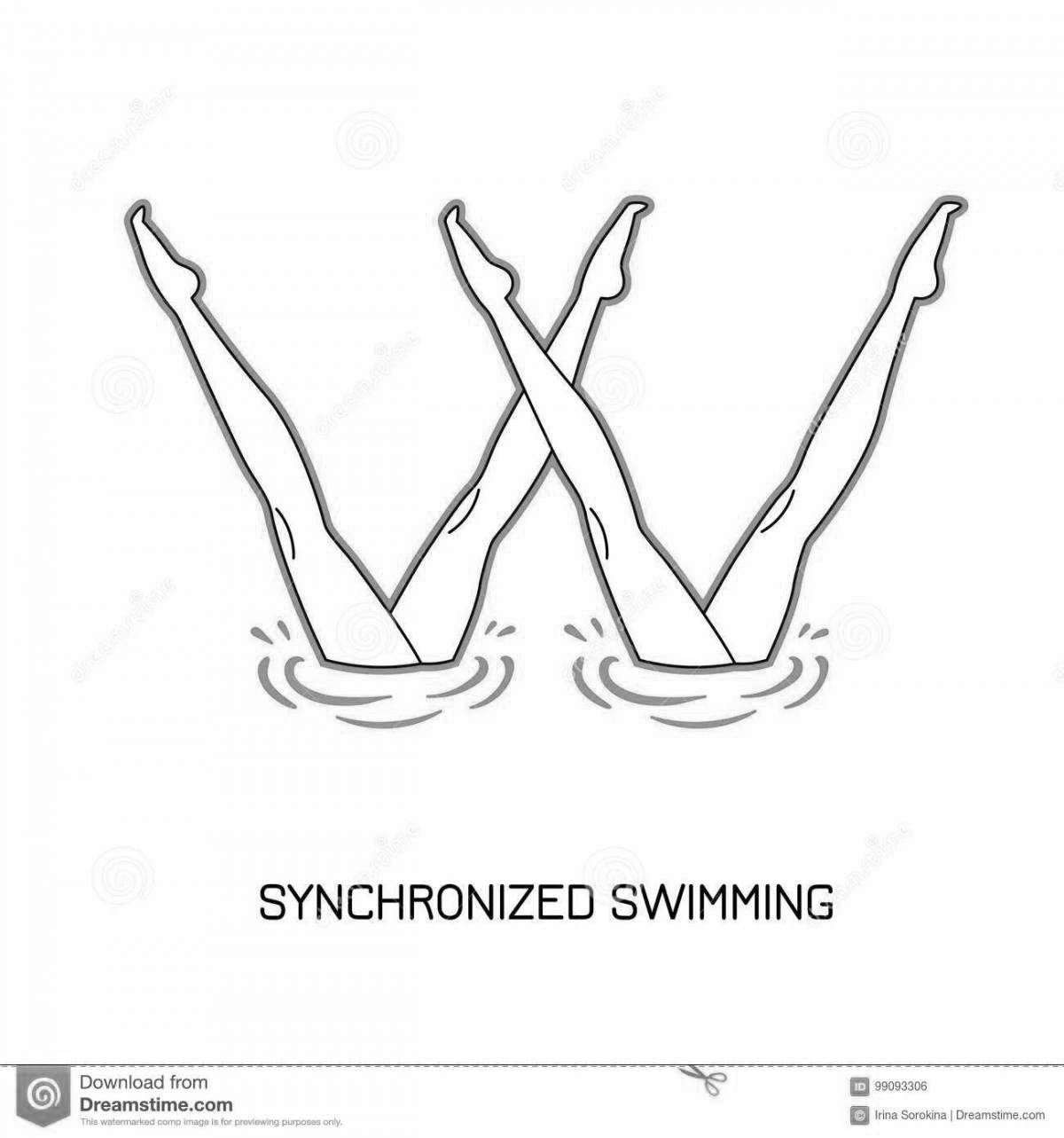 Great synchronized swimming coloring book