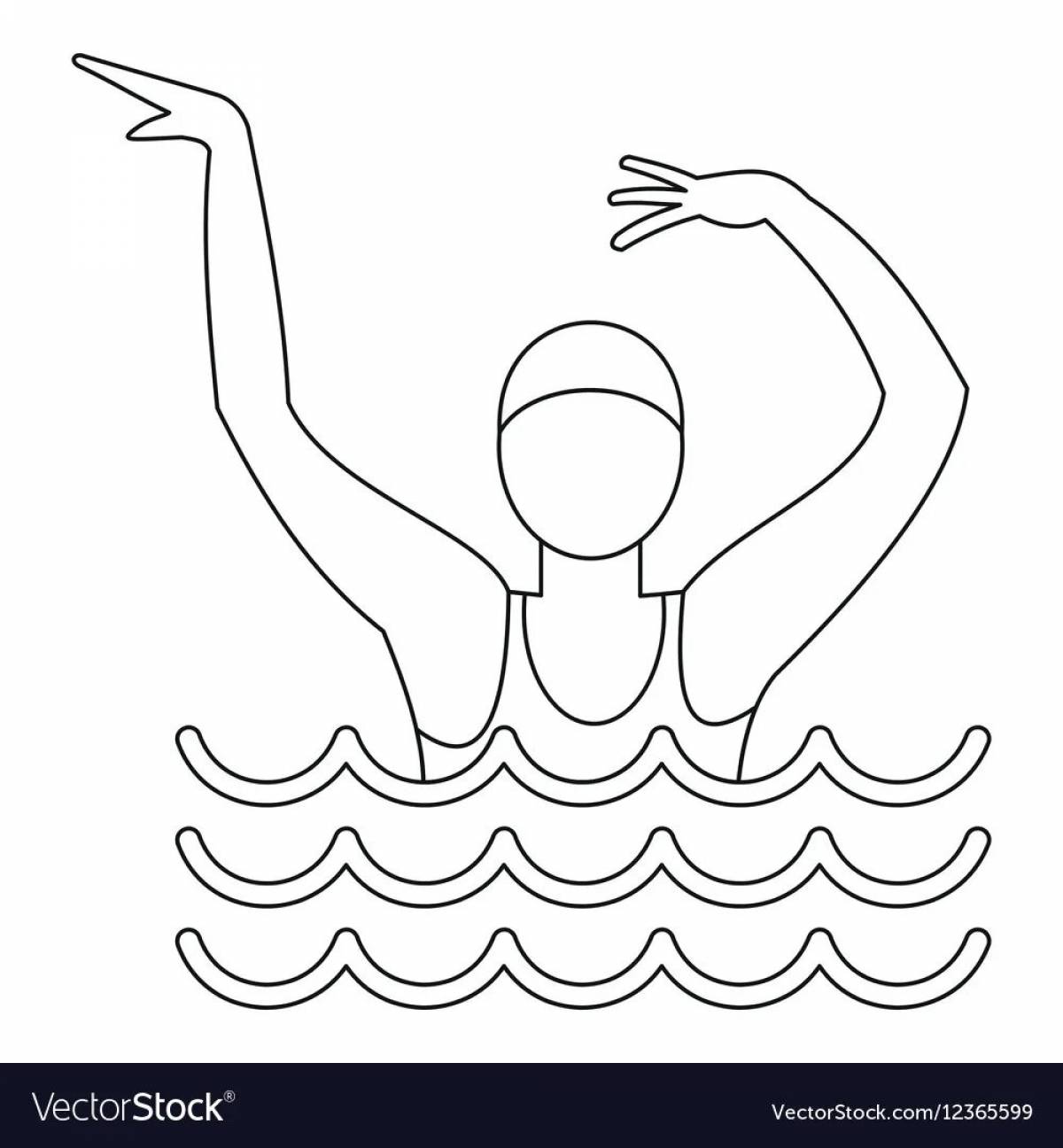 Brilliant synchronized swimming coloring book