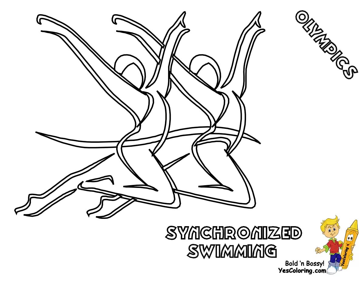 Coloring page grandiose synchronized swimming