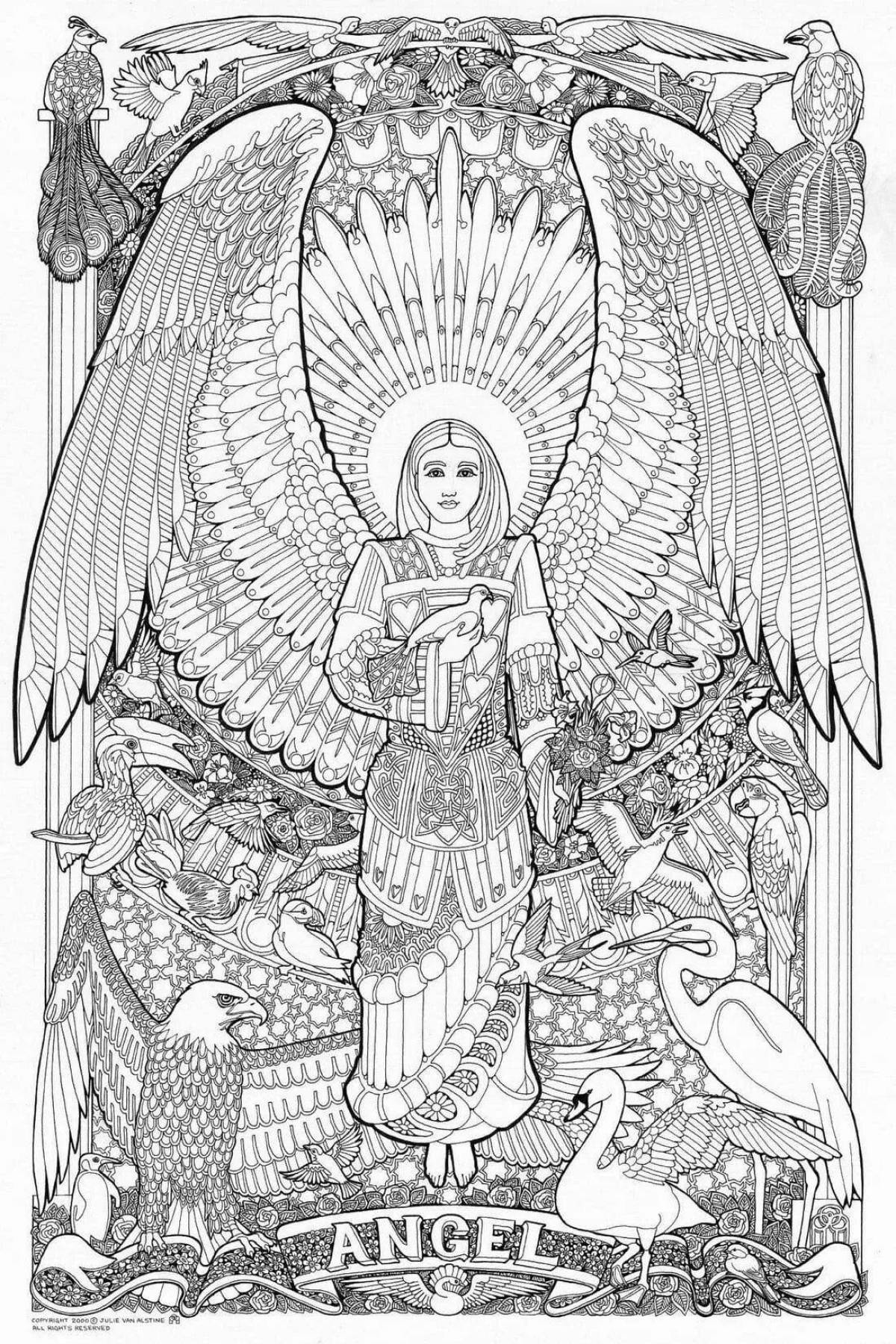 Coloring book shining angel antistress