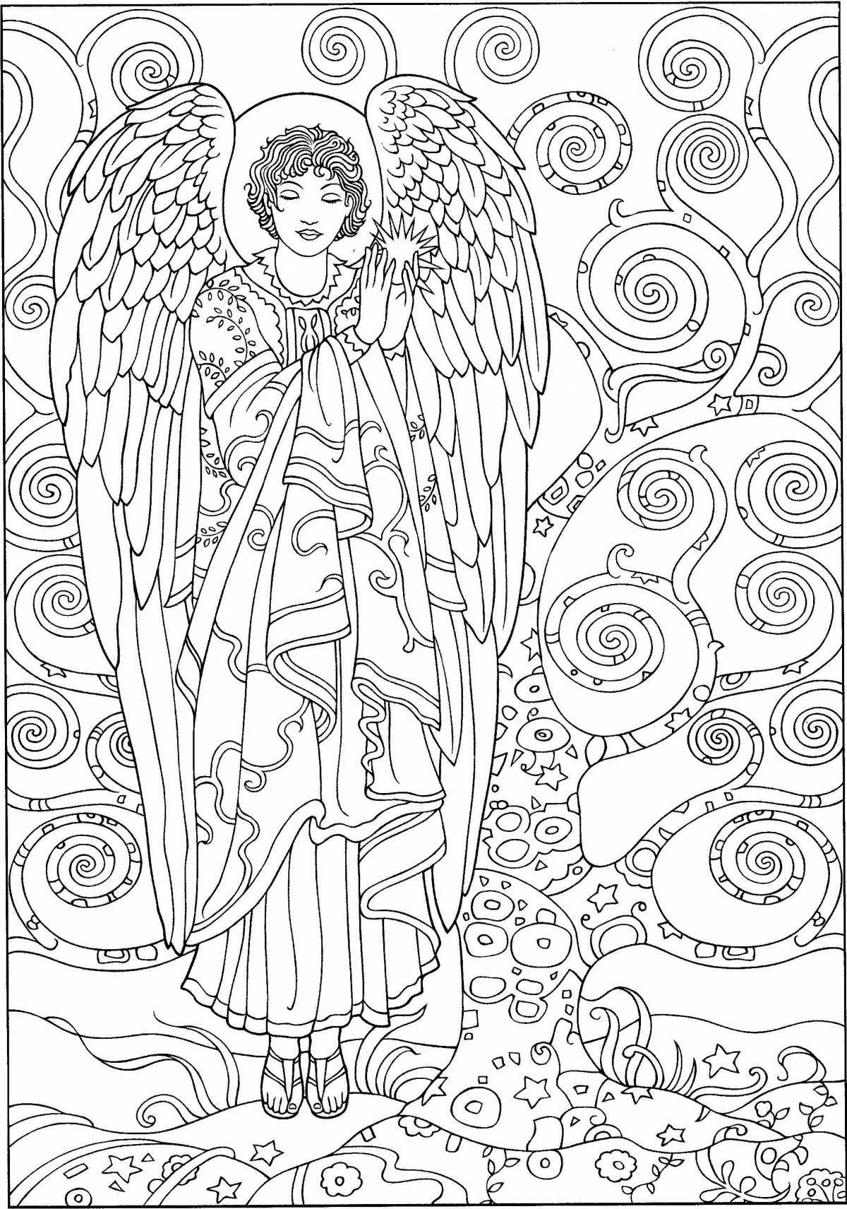 Coloring heavenly angel antistress