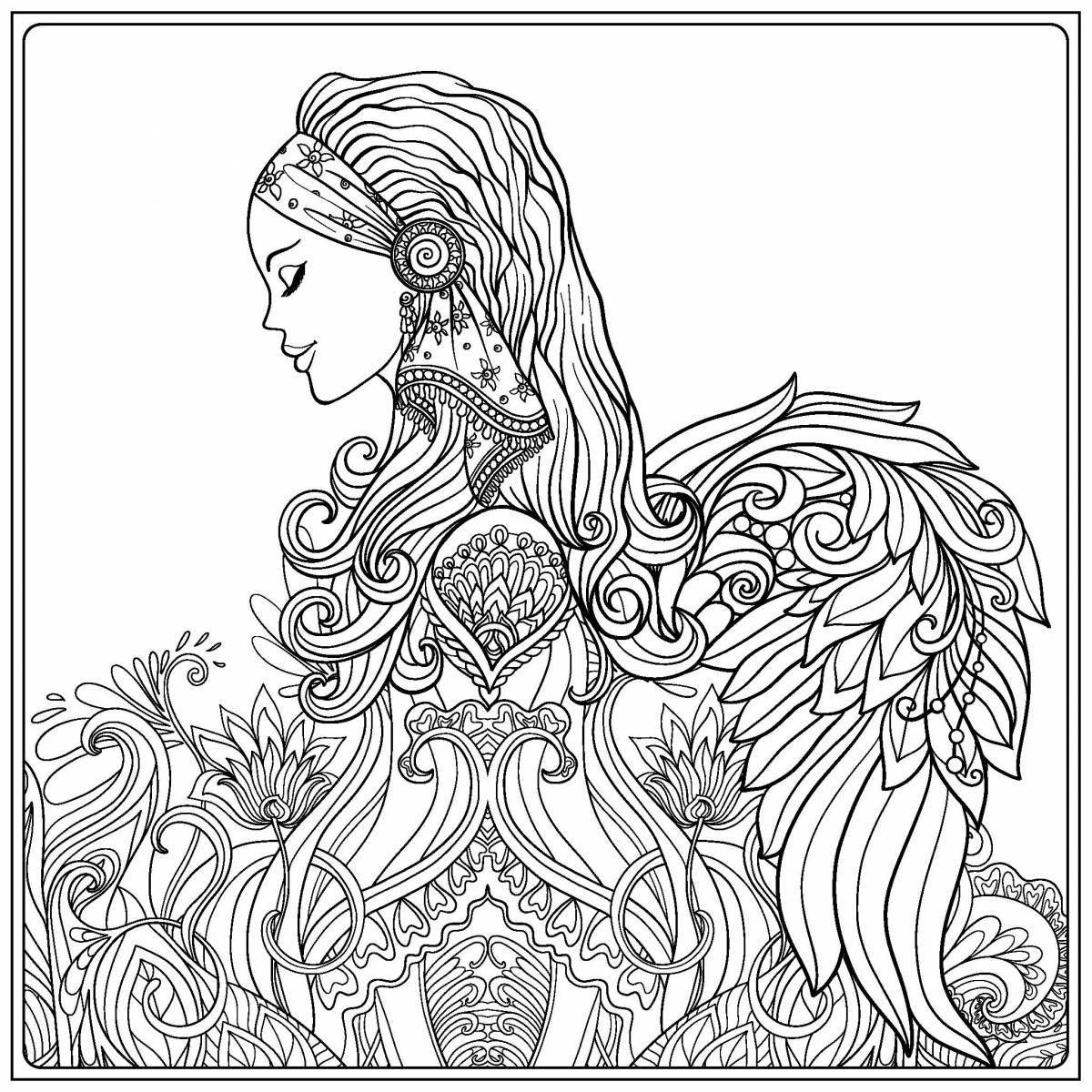Delightful angel antistress coloring book