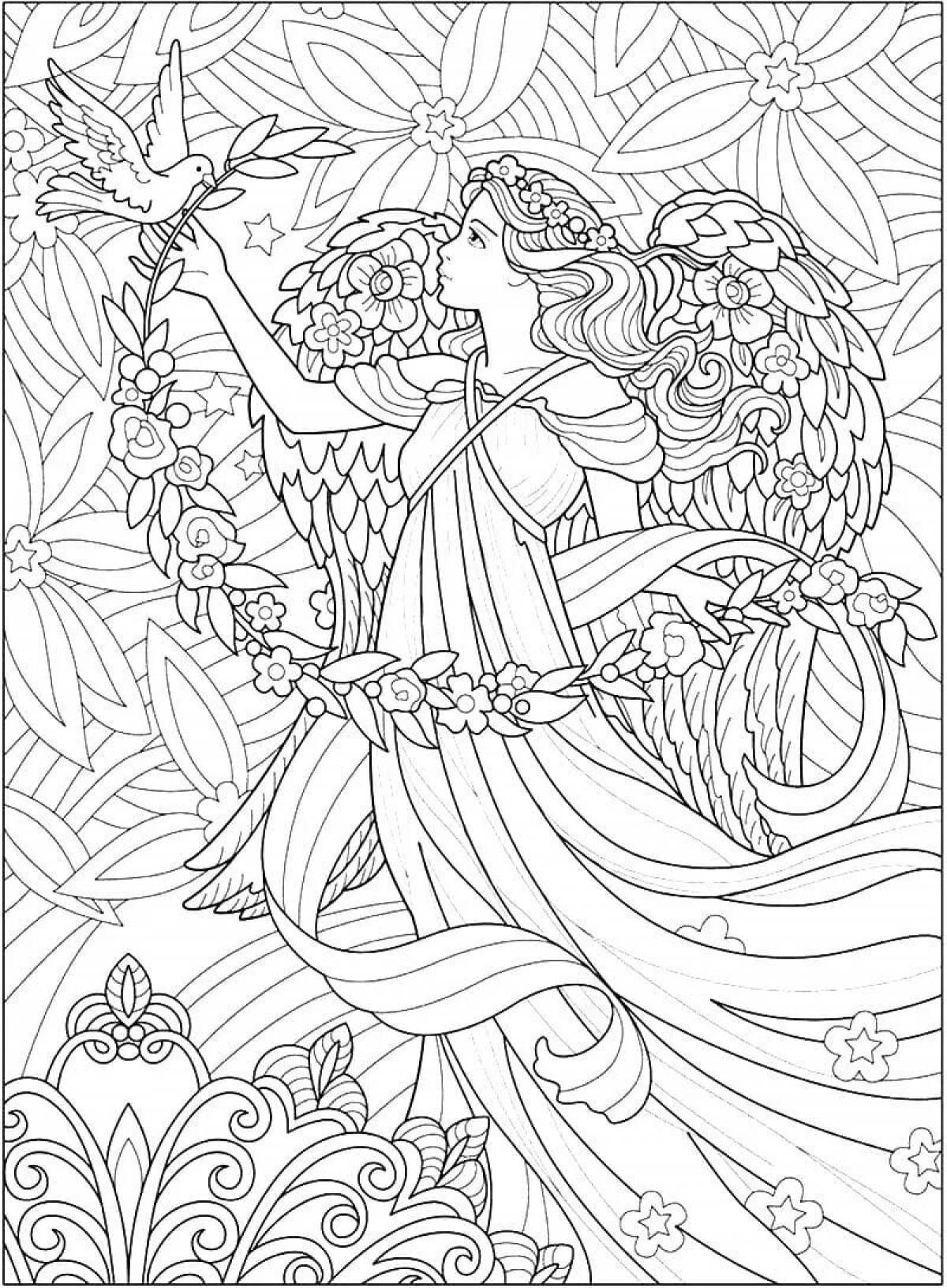 Zen angel antistress coloring book