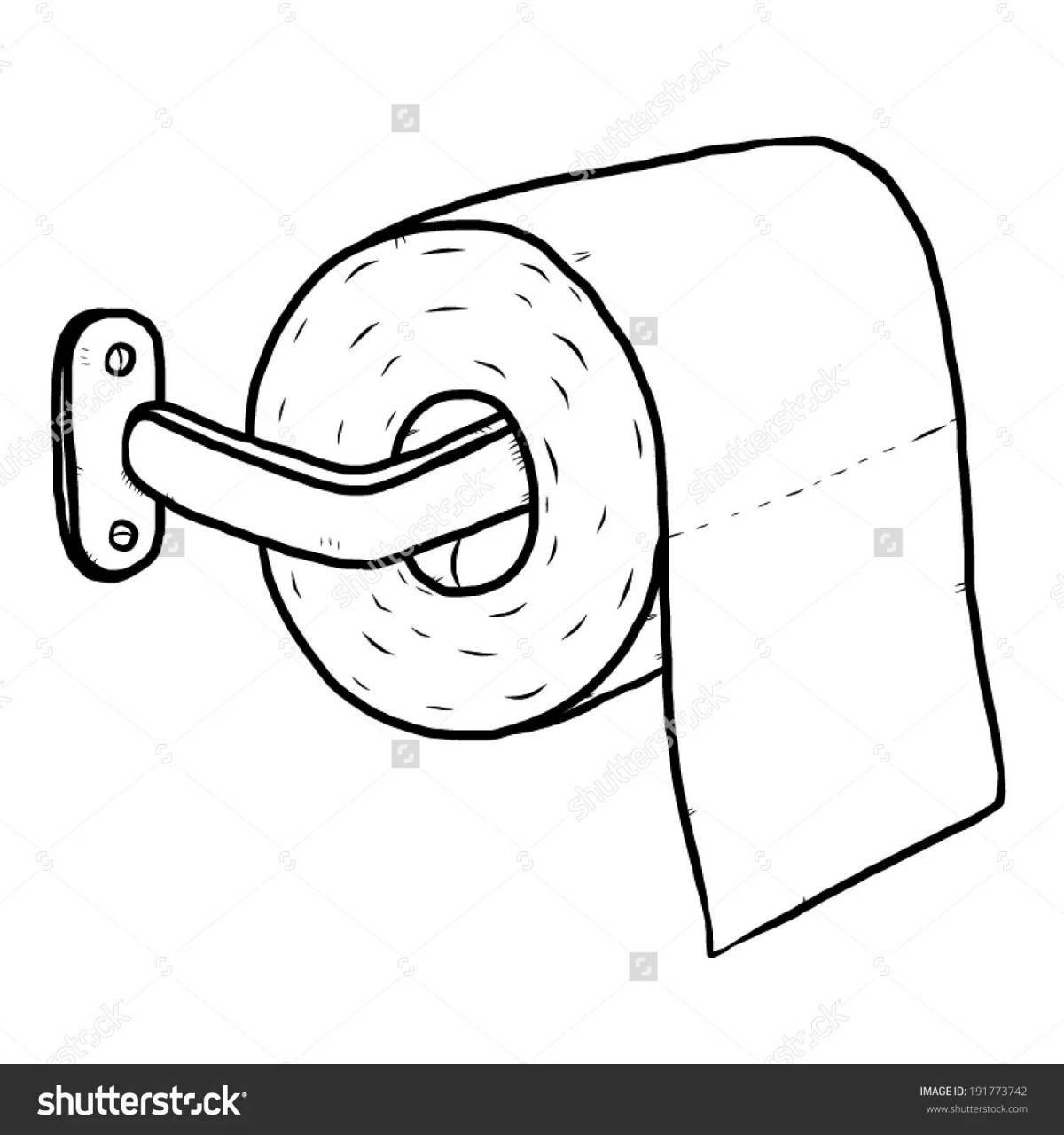 Красочная страница раскраски туалетной бумаги